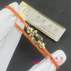 Fred Force 10 Bracelet 18k Yellow Gold Medium Model Orange Cable 0b0069 6b0348 (4)