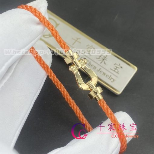 Fred Force 10 Bracelet 18k Yellow Gold Medium Model Orange Cable 0b0069 6b0348 (5)