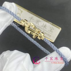 Fred Force 10 Bracelet 18k Yellow Gold Medium Model Storm Grey Cable 0b0069 6b1075 (6)