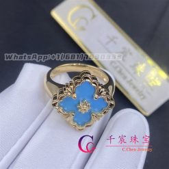 Buccellati Opera Color Ring In 18k Yellow Gold With Turquoise (2)