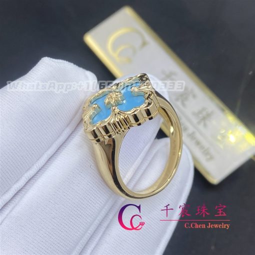 Buccellati Opera Color Ring In 18k Yellow Gold With Turquoise (3)