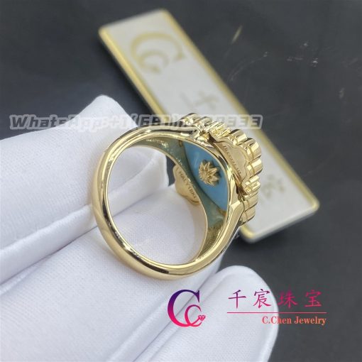 Buccellati Opera Color Ring In 18k Yellow Gold With Turquoise (4)