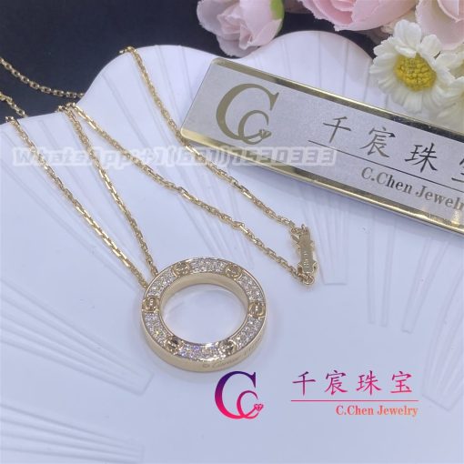 Cartier Love Necklace Diamond Paved Yellow Gold B7058400 (6)