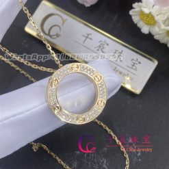 Cartier Love Necklace Diamond Paved Yellow Gold B7058400 (7)