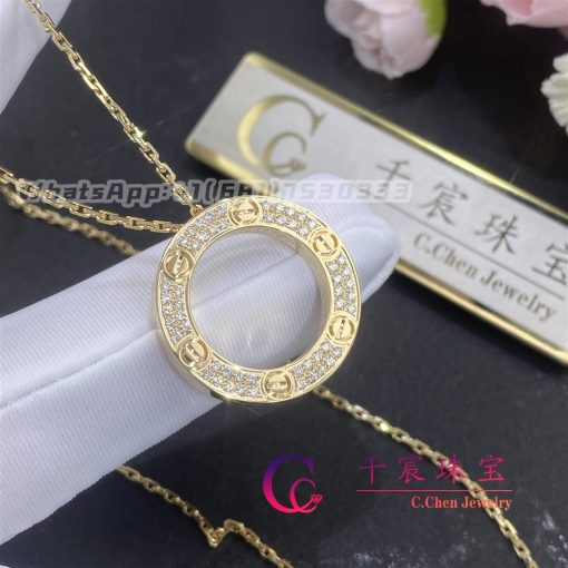 Cartier Love Necklace Diamond Paved Yellow Gold B7058400 (8)