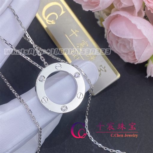 Cartier Love Necklace White Gold And 3 Diamonds B7014600 (2)