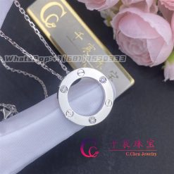 Cartier Love Necklace White Gold And 3 Diamonds B7014600 (4)