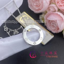 Cartier Love Necklace White Gold And 3 Diamonds B7014600 (5)