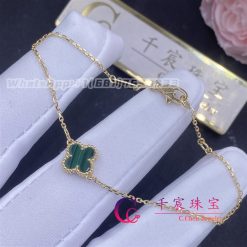 Van Cleef Arpels Sweet Alhambra Bracelet Yellow Gold And Malachite (3)