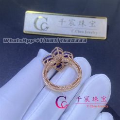 Roberto Coin Princess Flower Ring Rose Gold With Lapis Lazuli Small Version 20mm (4)