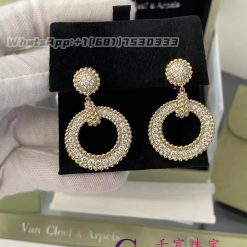 Van Cleef Arpels Perlee Diamonds Earrings 18k Yellow Gold Diamond Vcarp9xl00 (1)