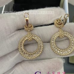 Van Cleef Arpels Perlee Diamonds Earrings 18k Yellow Gold Diamond Vcarp9xl00 (3)