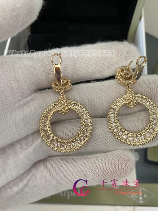 Van Cleef Arpels Perlee Diamonds Earrings 18k Yellow Gold Diamond Vcarp9xl00 (3)