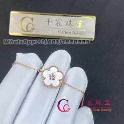 Van Cleef Arpels Lucky Spring Bracelet Plum Blossom 18k Rose Gold And Mother Of Pearl Vcarp9v900 (2)