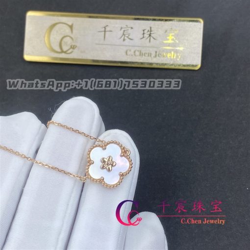 Van Cleef Arpels Lucky Spring Bracelet Plum Blossom 18k Rose Gold And Mother Of Pearl Vcarp9v900 (6)