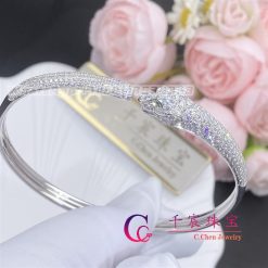 Cartier Panthere De Cartier White Gold Bracelet Pave Diamonds (5)