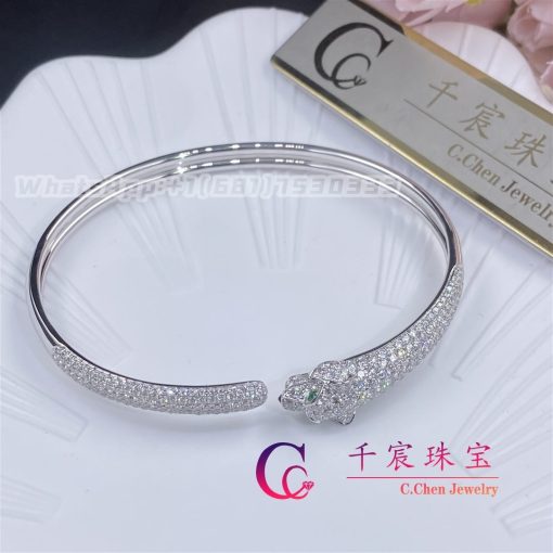 Cartier Panthere De Cartier White Gold Bracelet Pave Diamonds (6)